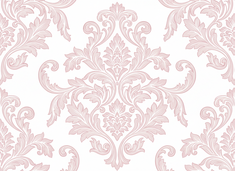 Tapete vinílico vintage paisley damasco blush - TenStickers