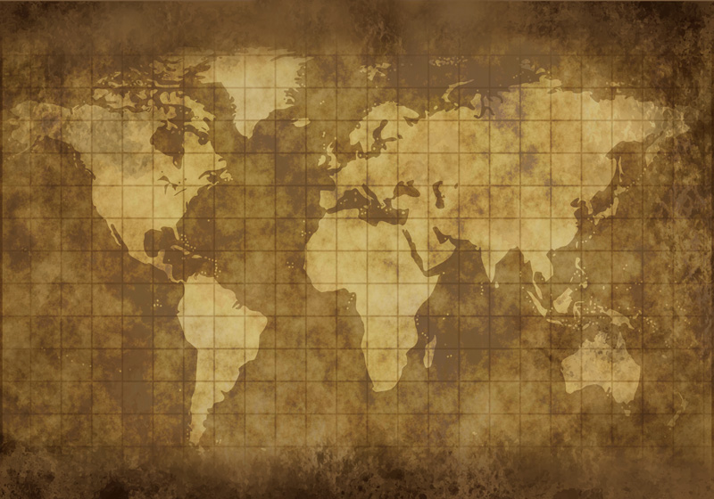 Tapete vinílico de mapa mundial para quarto infantil vintage - TenStickers
