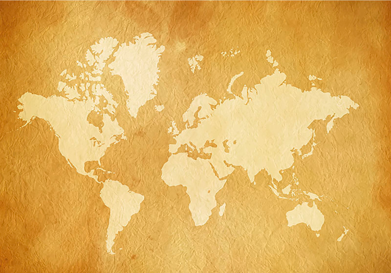Tapete vinílico de mapa mundial mural fotográfico vintage - TenStickers