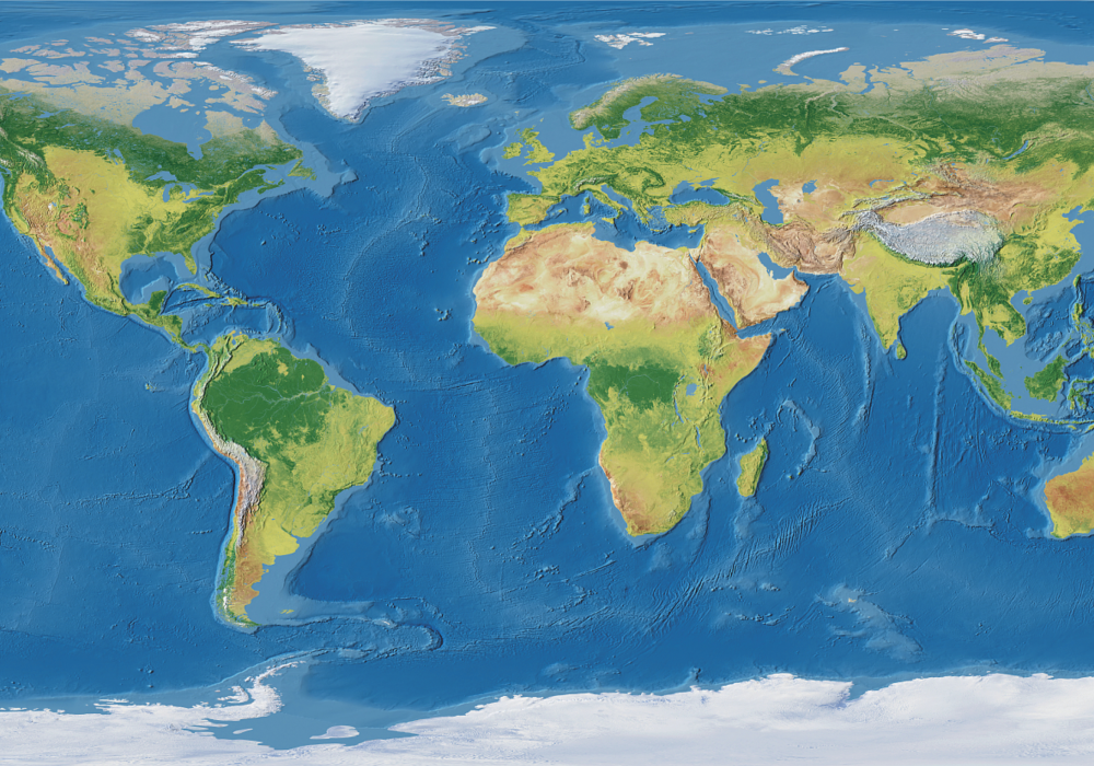Tapete vinílico de mapa mundial mapa-múndi realista - TenStickers