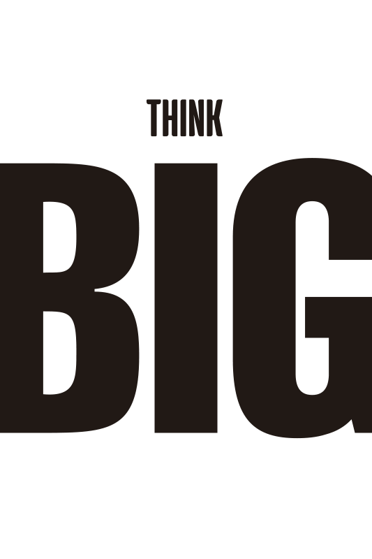 Tapete vinílico frases e textos pense grande - TenStickers