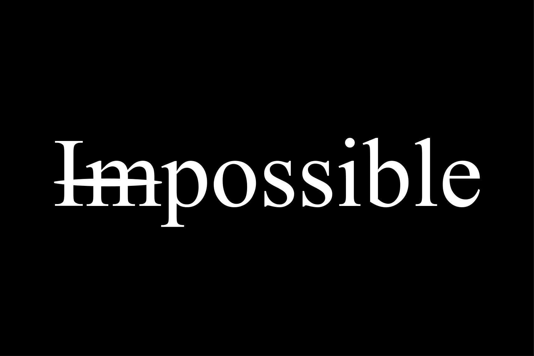 Tapete vinílico frases e textos palavra impossível - TenStickers