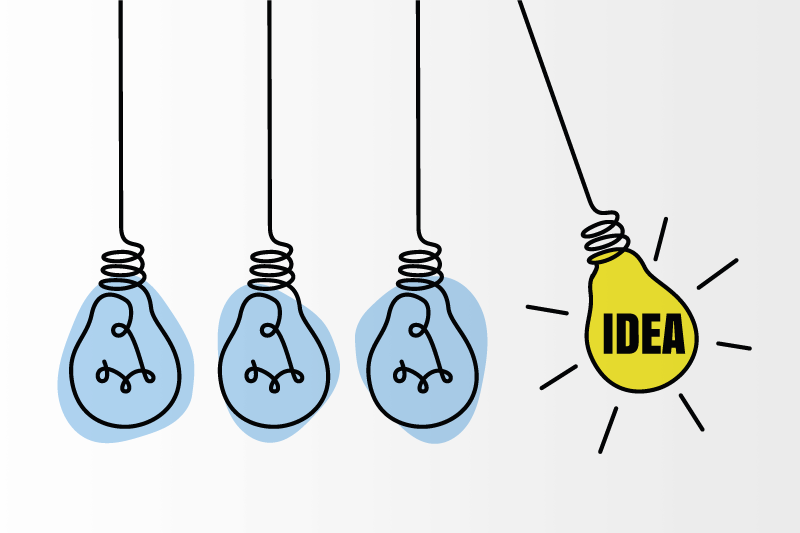 Tapete vinílico frases e textos com ideias iluminadas - TenStickers
