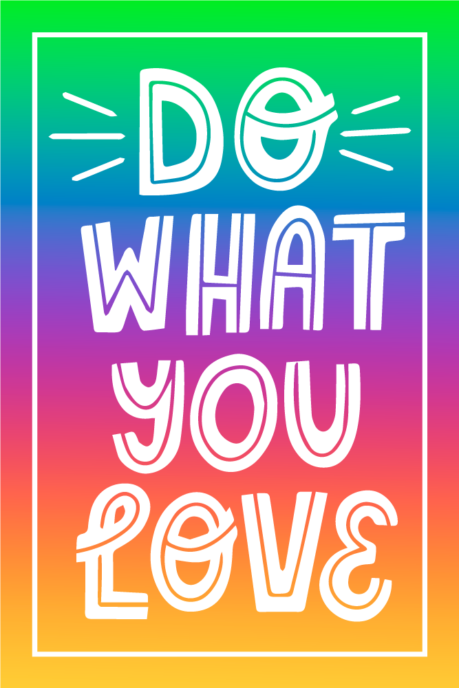 Tapete vinílico frases e textos em cores do arco-íris - TenStickers