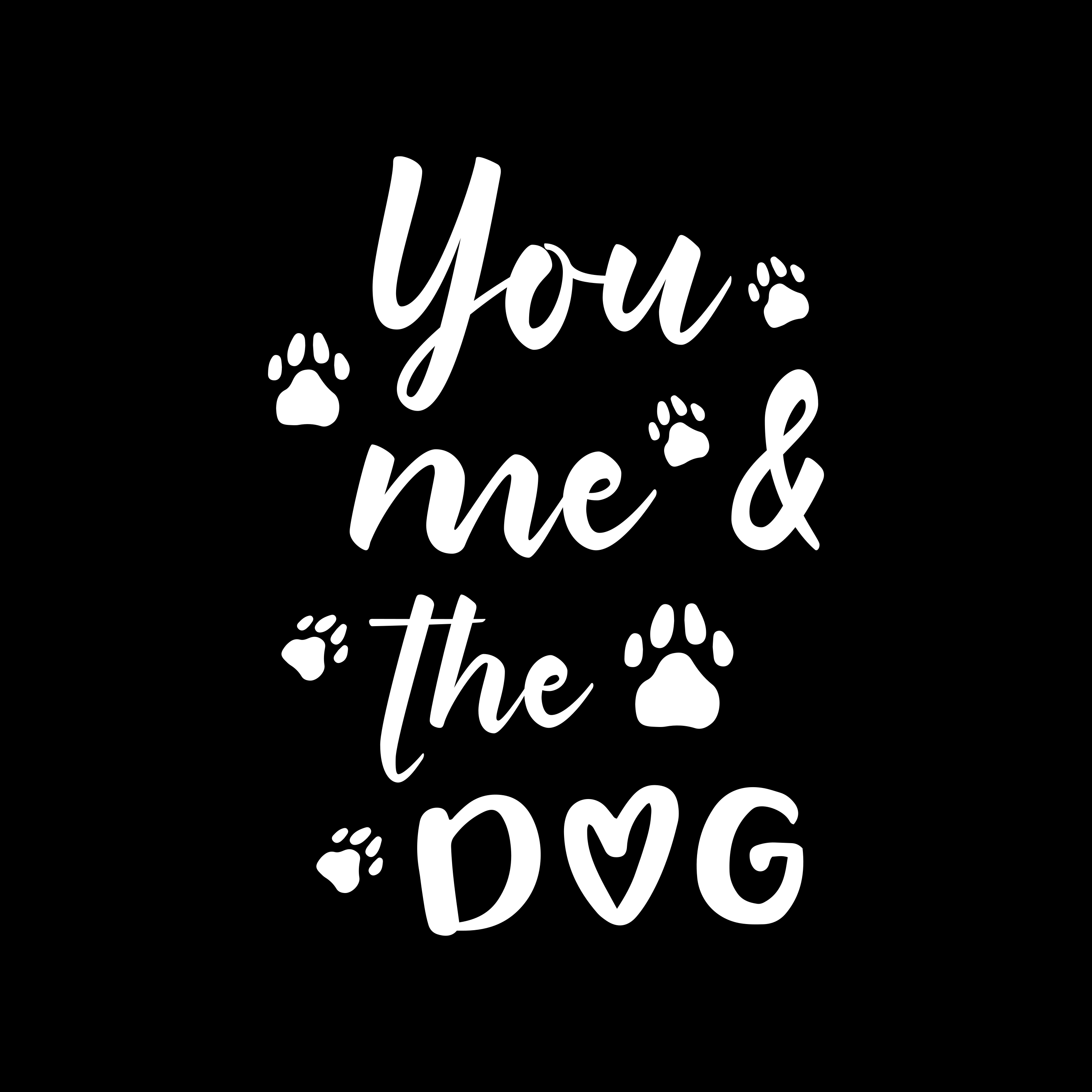 Tapete vinílico frases e textos você, eu e o cachorro - TenStickers