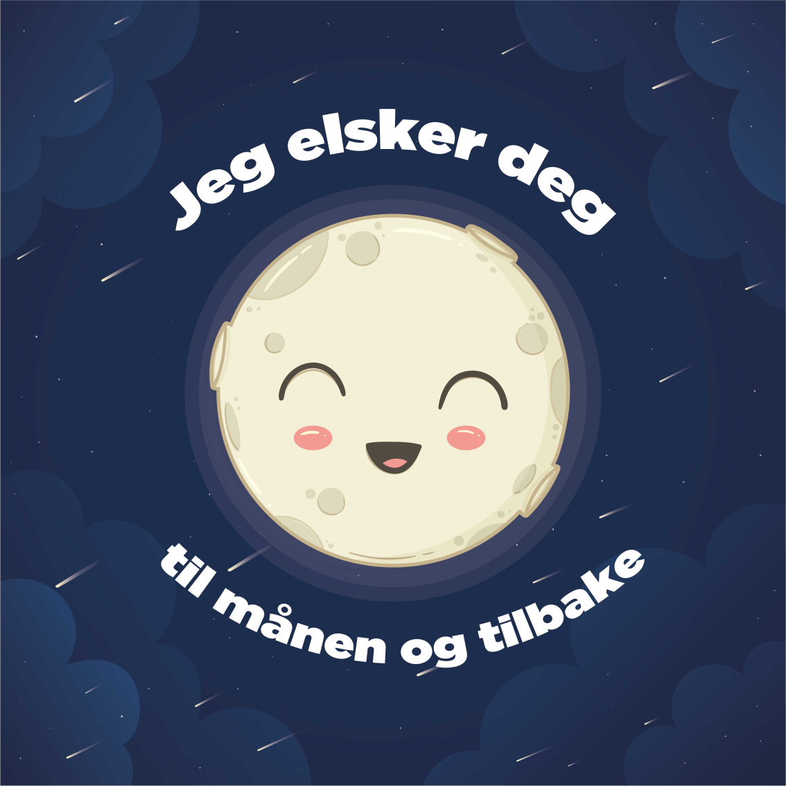 Tapete vinílico frases e textos eu te amo até a lua - TenStickers