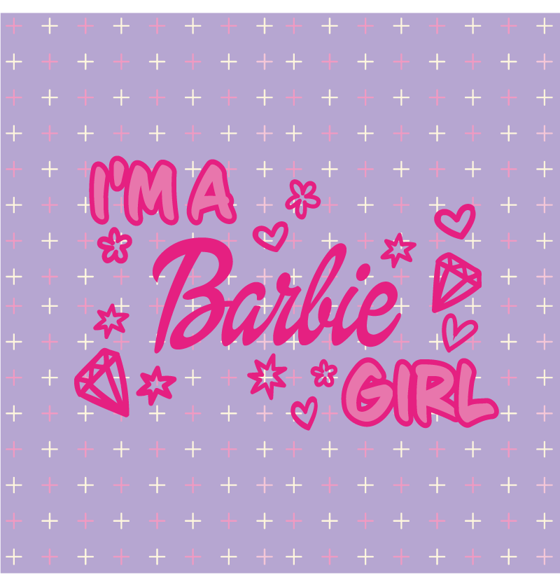 Tapete vinílico frases e textos sou uma garota barbie - TenStickers