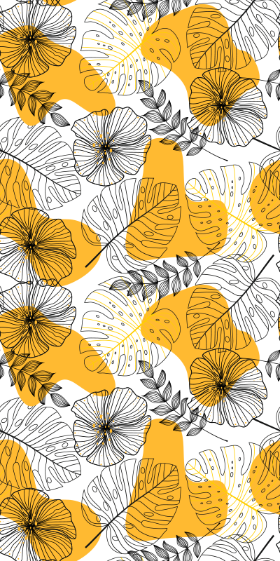 Tapete vinílico texturas com design de flores - TenStickers