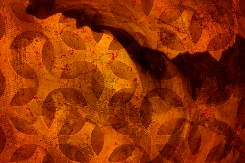 Tapete vinílico geométricas laranja abstrato - TenStickers