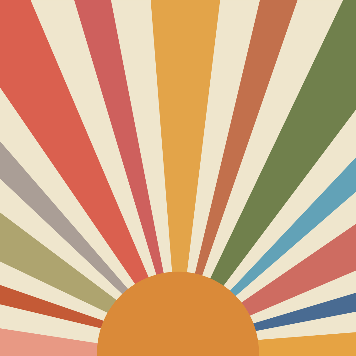 Tapete vinílico geométricas sol colorido - TenStickers