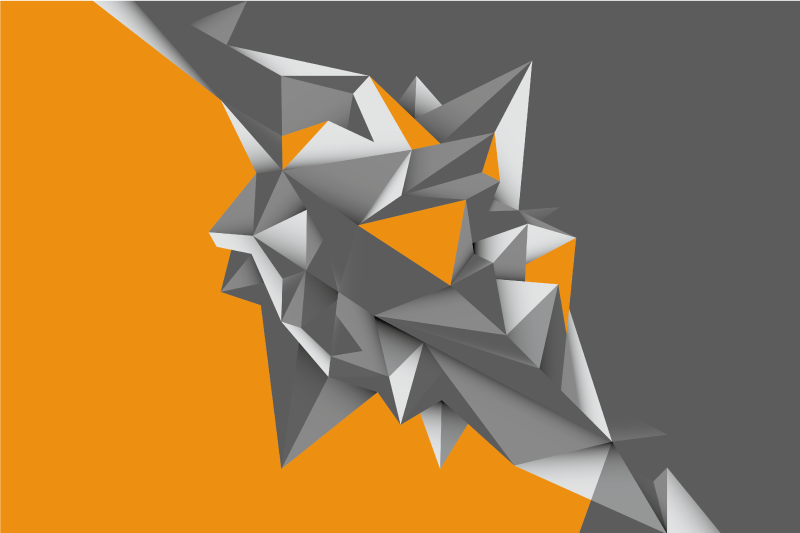 Tapete vinílico geométricas formas abstratas cinza e laranja - TenStickers