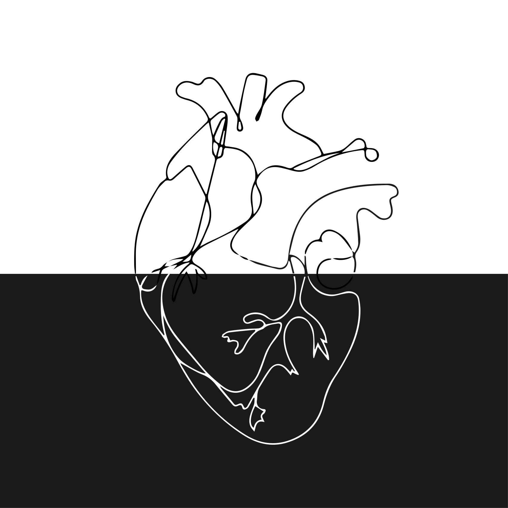 Tapete vinílico geométricas coração geométrico lineart - TenStickers