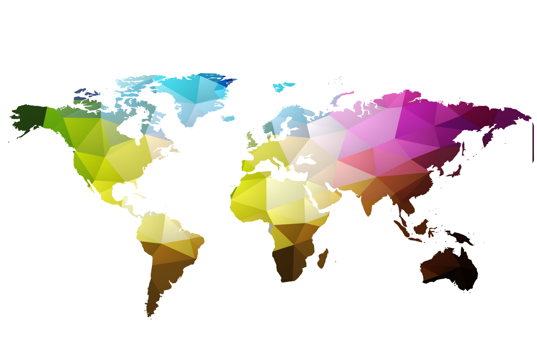 Tapete vinílico geométricas mapa mundial triangular - TenStickers