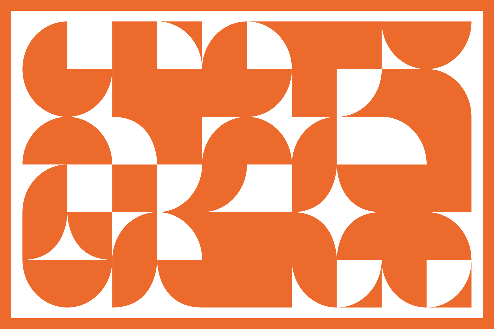 Tapete vinílico geométricas padrão arte geométrica laranja - TenStickers