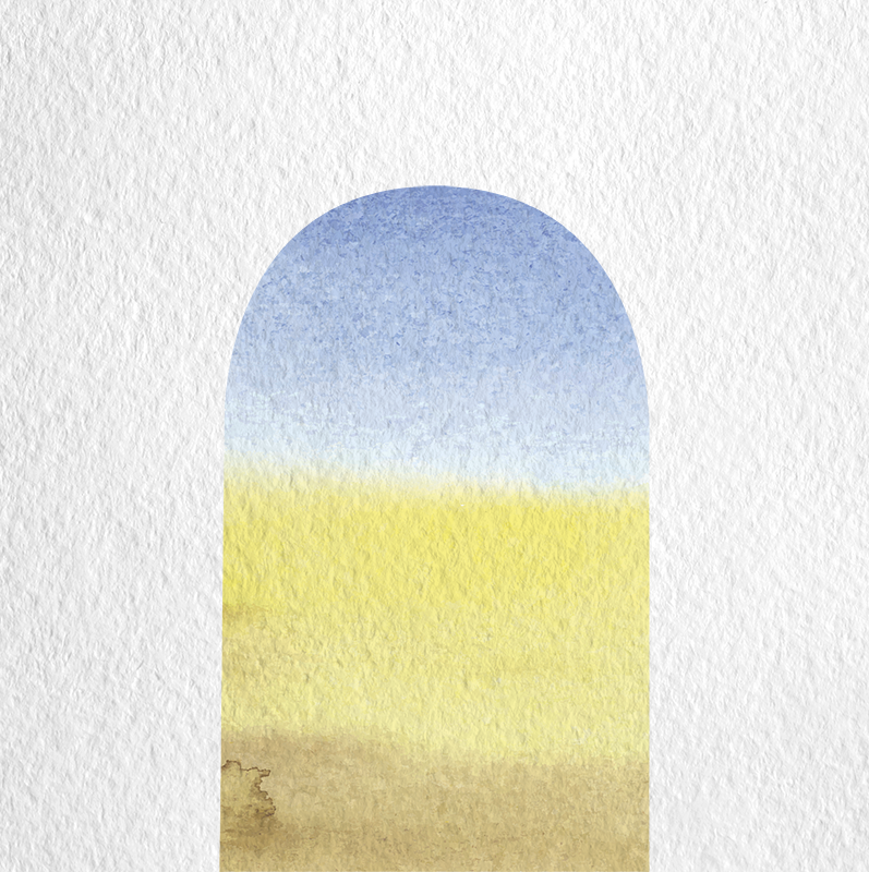 Tapete vinílico geométricas arco-íris aquarelado - TenStickers