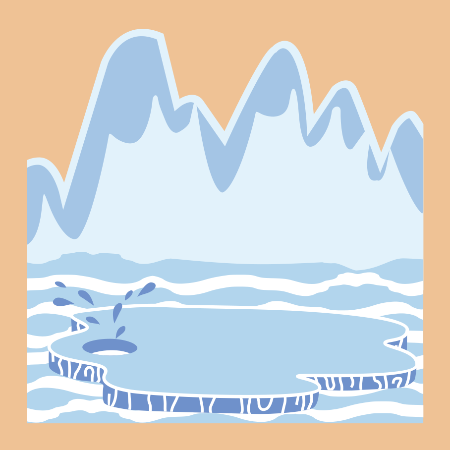 Tapete vinílico infantis montanhas de gelo azuis - TenStickers