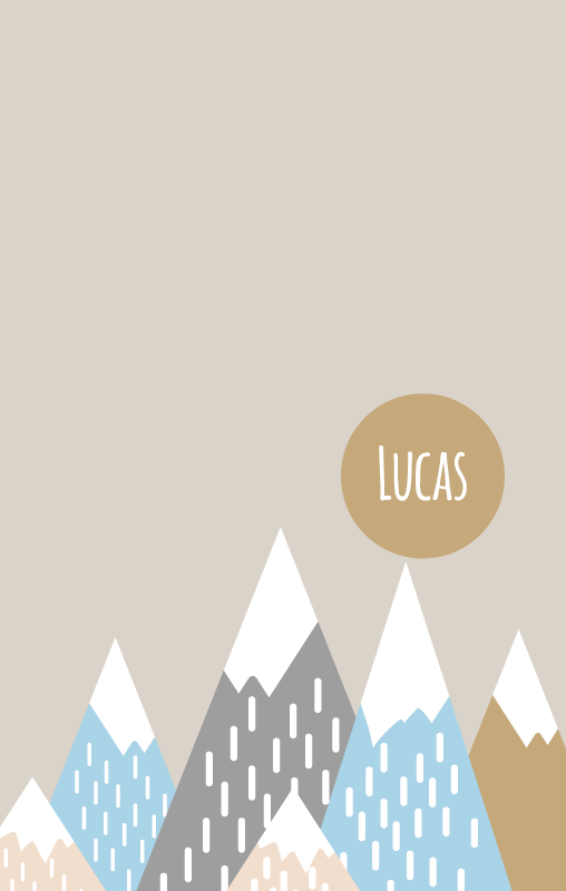 Tapete vinílico infantis ilustração de montanhas boho - TenStickers