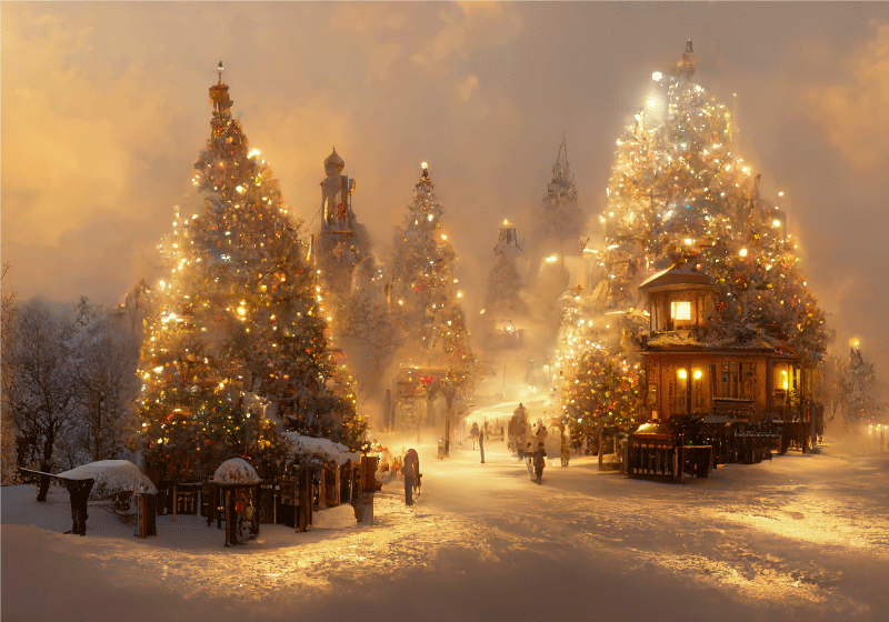 Tapete vinílico do natal mundo inverno - TenStickers