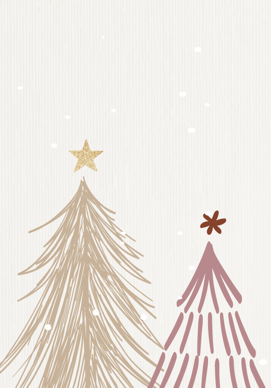 Tapete vinílico do natal Árvore de natal minimalista - TenStickers