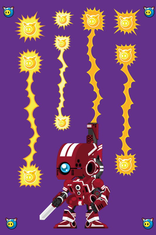 Tapete vinílico de jogos robô atirador - TenStickers