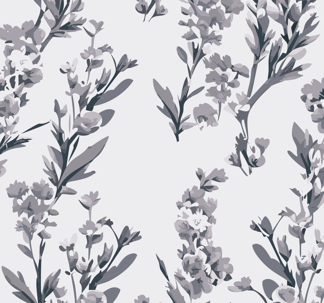 Tapete vinílico cinzento com design floral - TenStickers