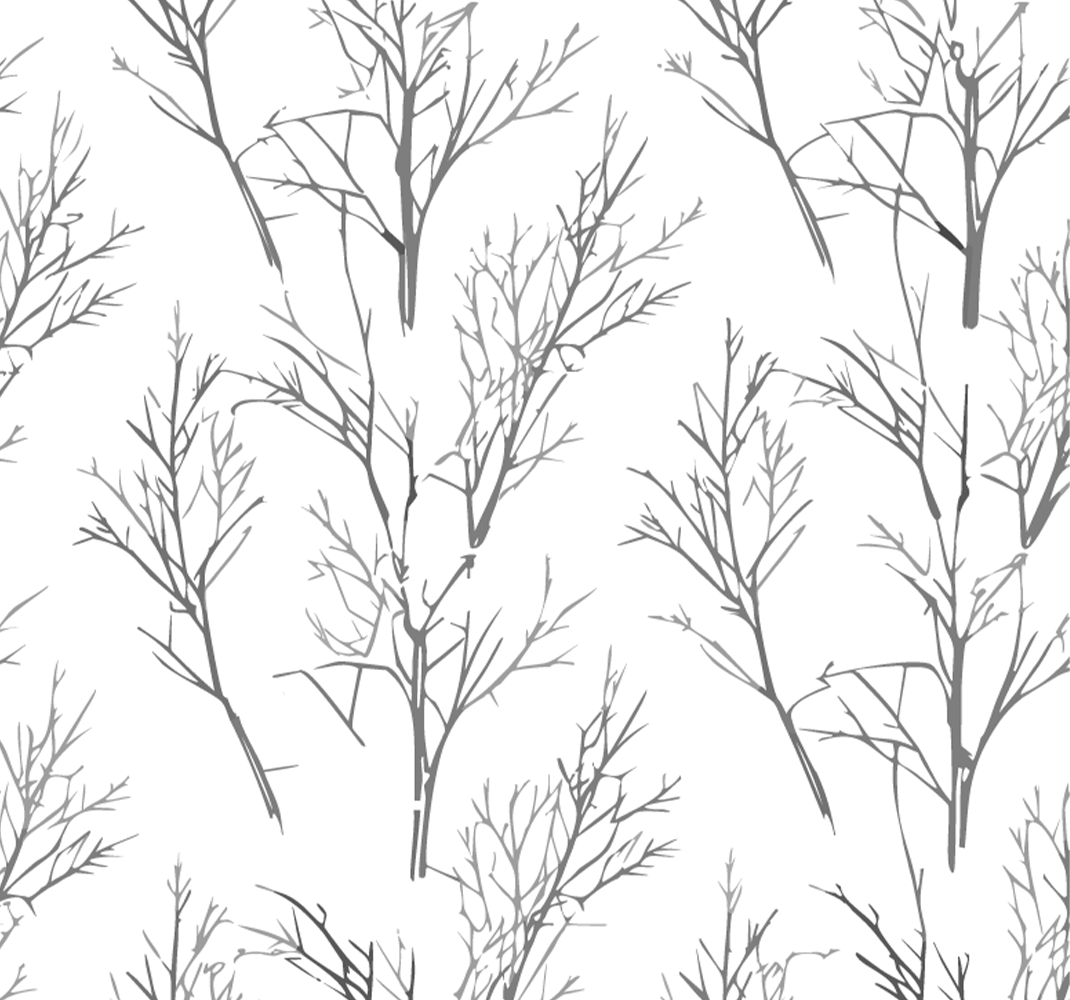 Tapete vinílico cinzento raminhos finos - TenStickers
