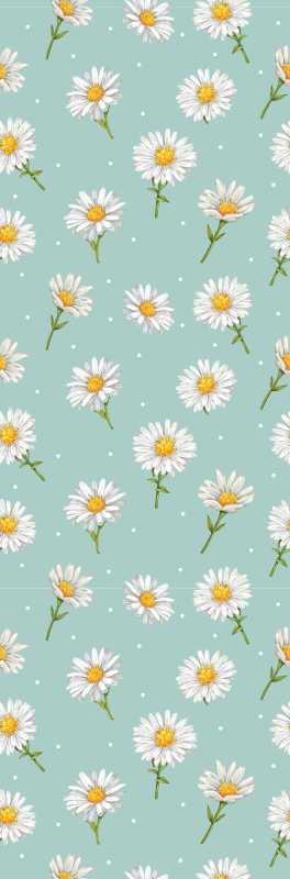 Tapete vinílico corredor com estampa de flores margarida - TenStickers