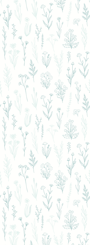 Tapete vinílico corredor flor em fundo branco - TenStickers