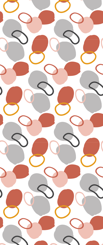 Tapete vinílico corredor pontos geométricos coloridos - TenStickers