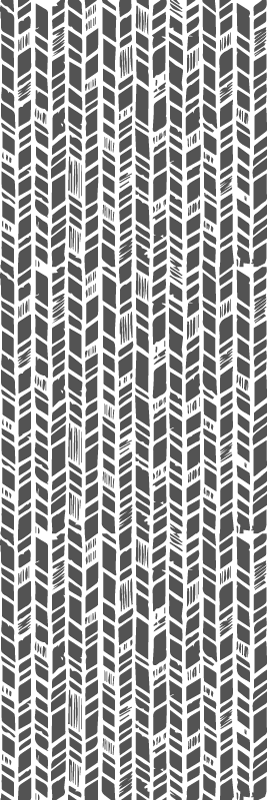 Tapete vinílico corredor padrão tribal preto e branco - TenStickers