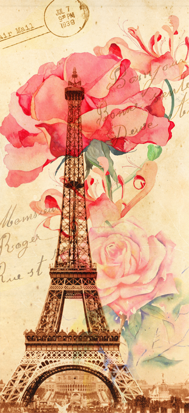 Tapete vinílico bege vinilos paris estilo retrô - TenStickers