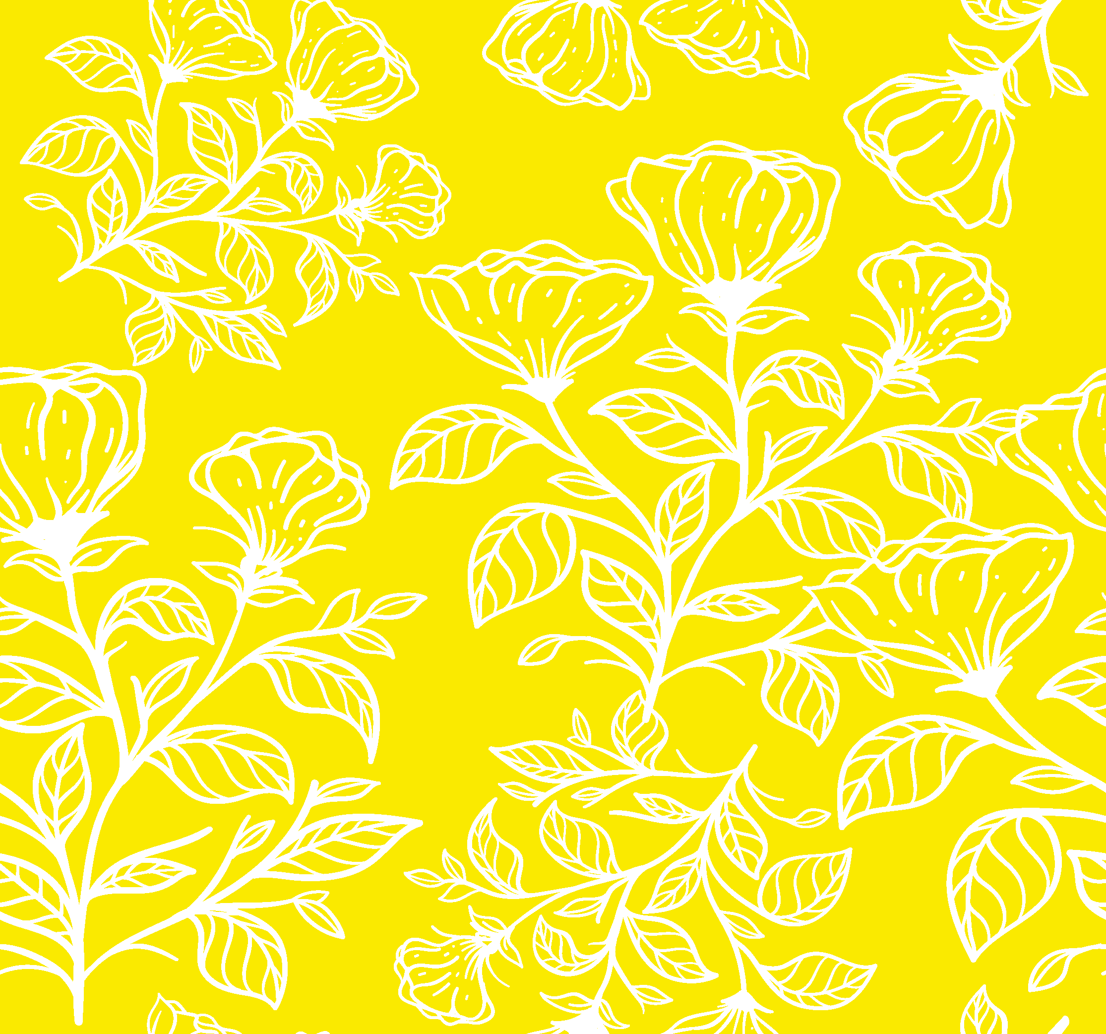 Tapete vinílico amarelo com padrão de flores - TenStickers