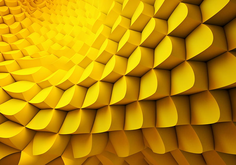 Tapete vinílico amarelo com geometria futurista - TenStickers