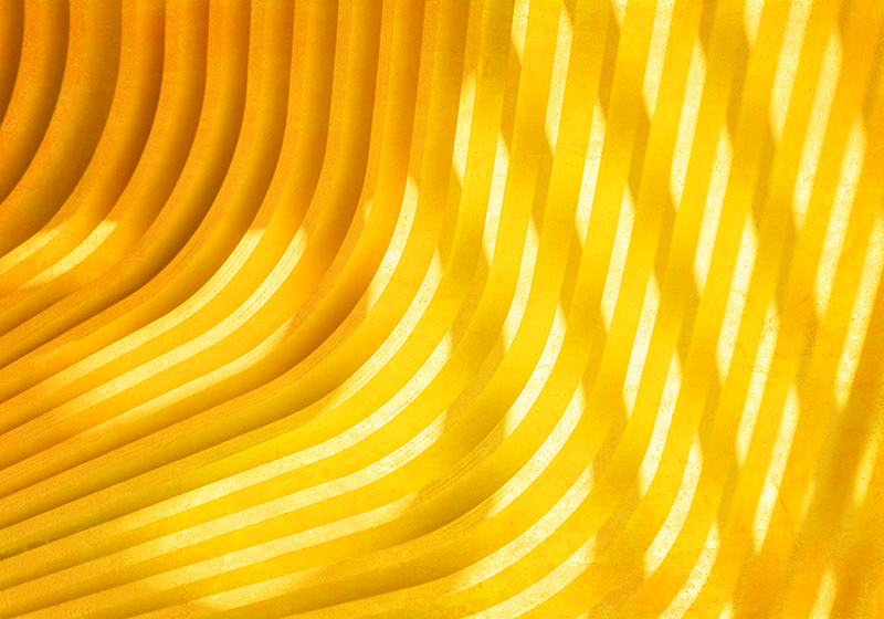 Tapete vinílico amarelo com ondas tridimensionais - TenStickers
