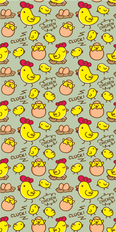 Tapete vinílico amarelo com padrão de ovos de galinha - TenStickers