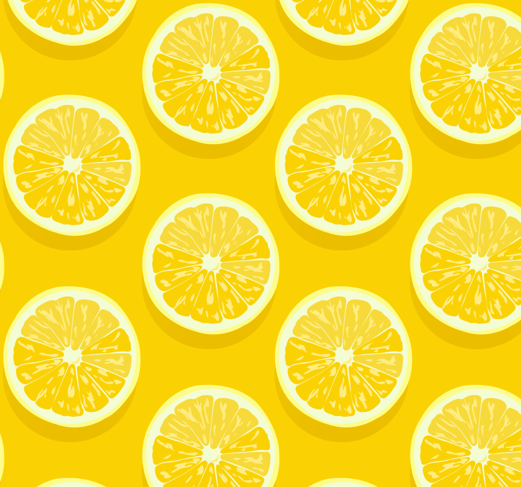 Tapete vinílico amarelo limões fatiados - TenStickers