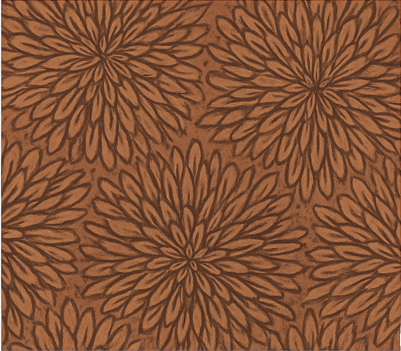 Tapete vinílico castanho florescimento coral moderno - TenStickers