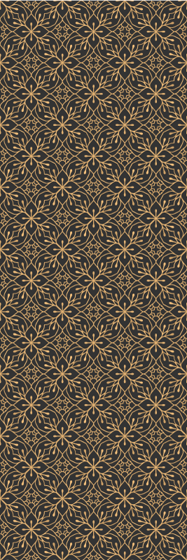 Tapete vinílico castanho com padrão floral indiano - TenStickers