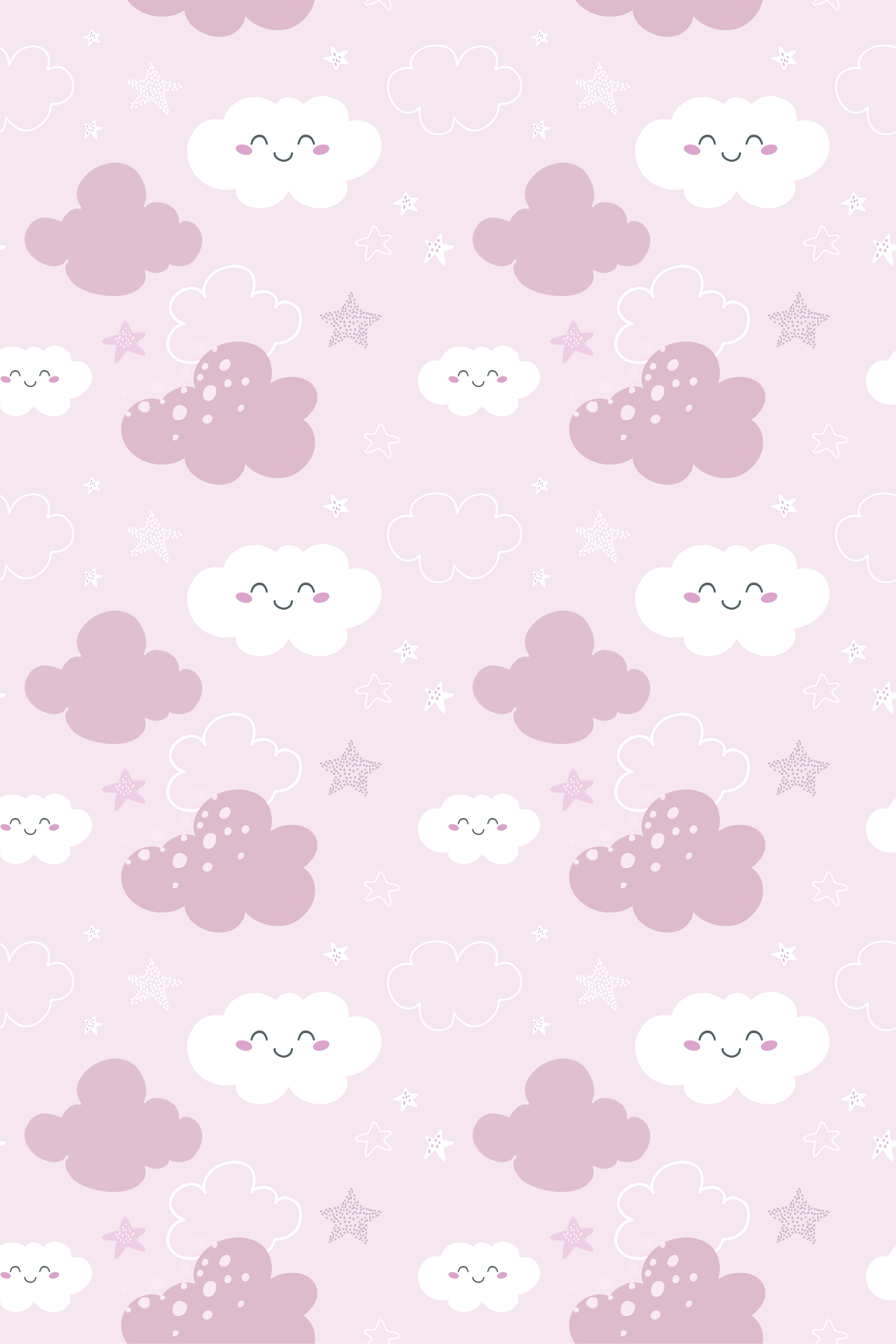 Tapete vinílico roxo fundo rosa com branco feliz - TenStickers