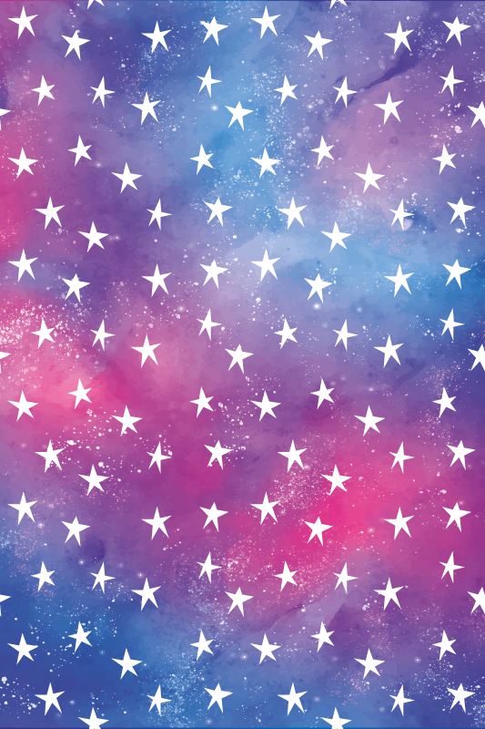 Tapete vinílico roxo textura cosmos com estrelas - TenStickers