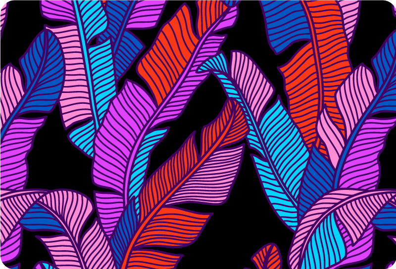 Tapete vinílico roxo com design original de flora vibrante - TenStickers