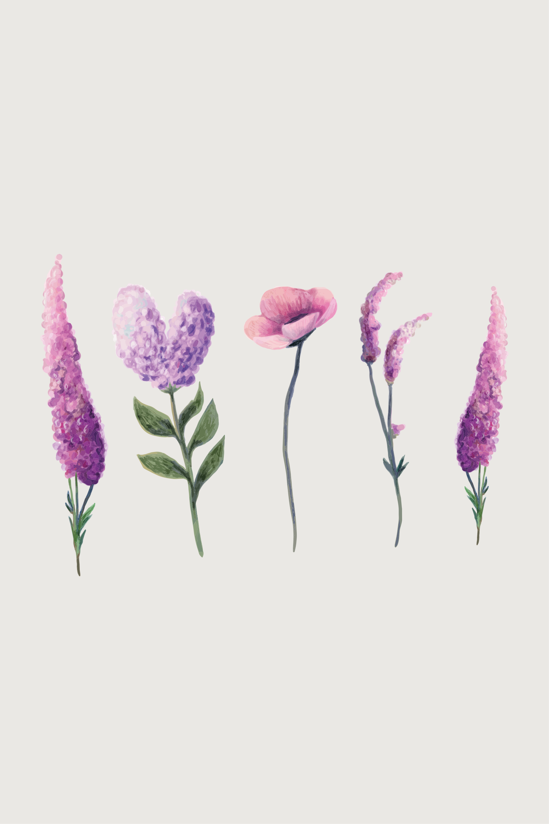 Tapete vinílico roxo com desenho de cravo - TenStickers