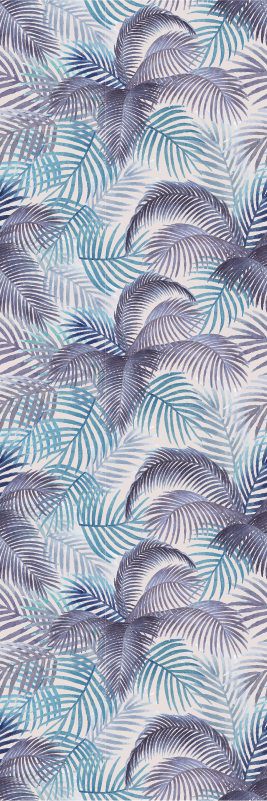 Tapete vinílico roxo com padrão de folhas tropicais - TenStickers