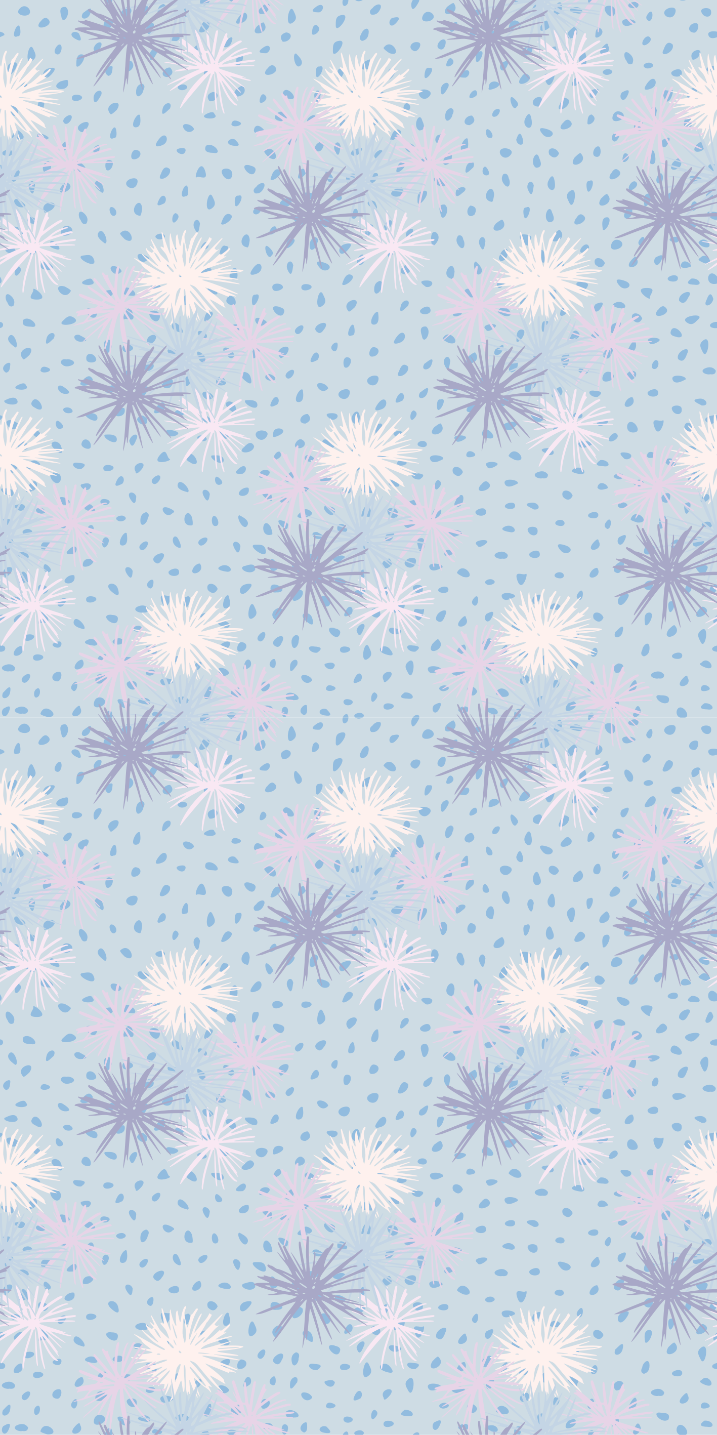Tapete vinílico roxo dente-de-leão com gotas d'água - TenStickers