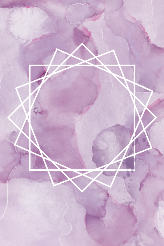 Tapete vinílico roxo com moldura poligonal escura - TenStickers