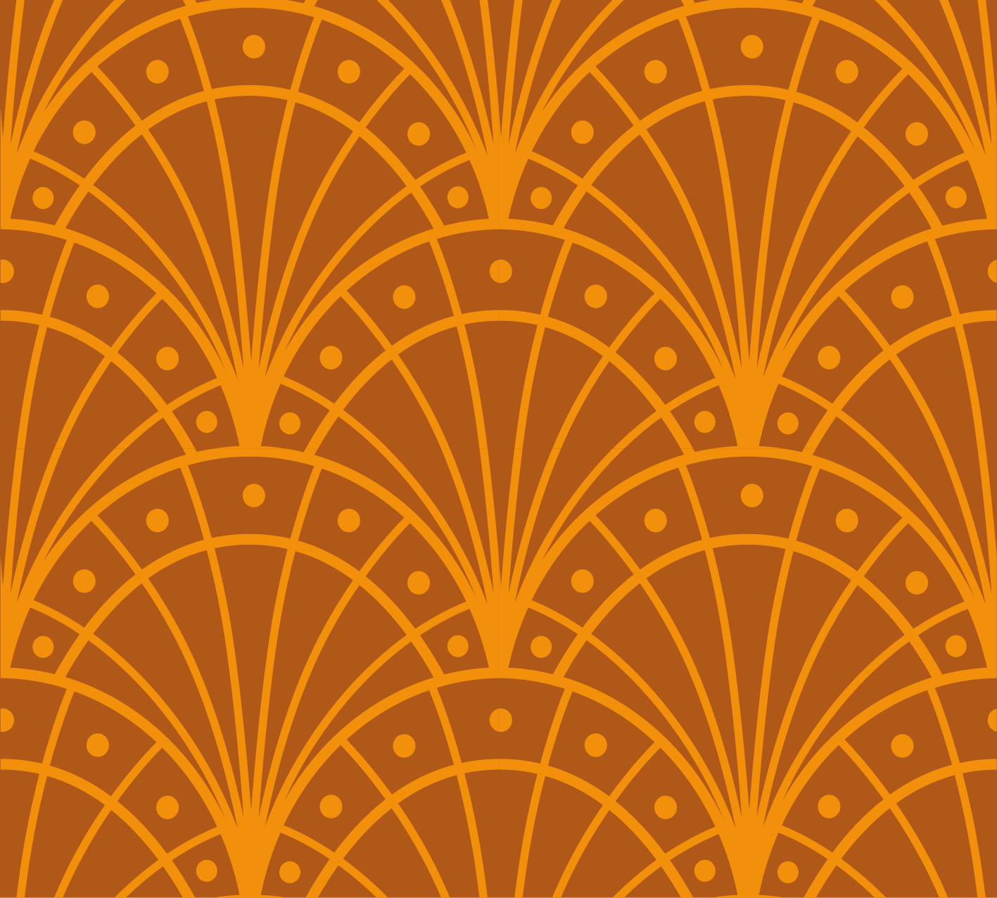 Tapete vinílico laranja e art déco elegante - TenStickers