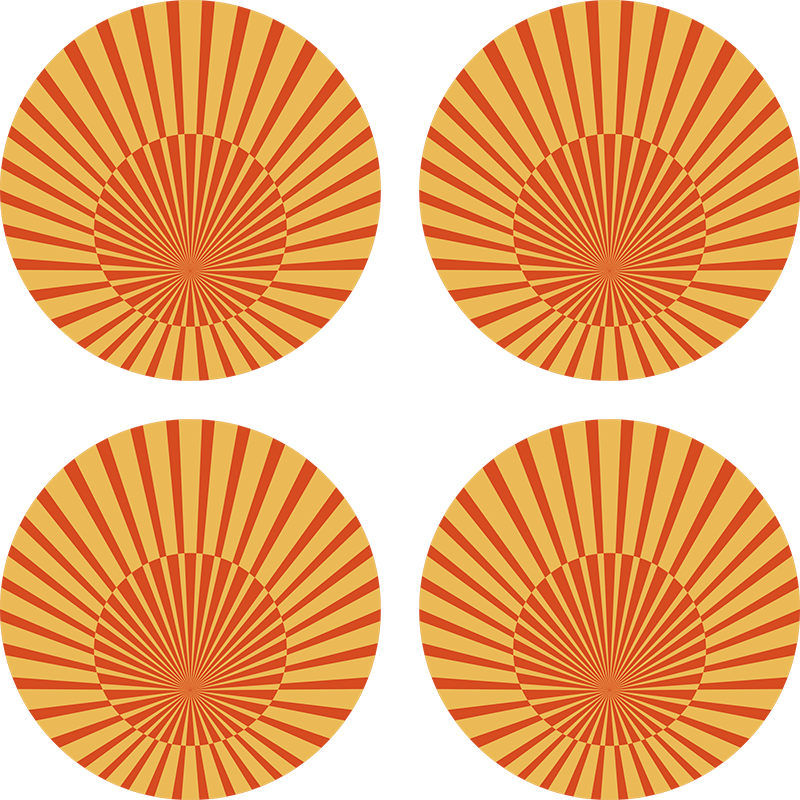 Tapete vinílico laranja círculo do sol dos anos 70 - TenStickers
