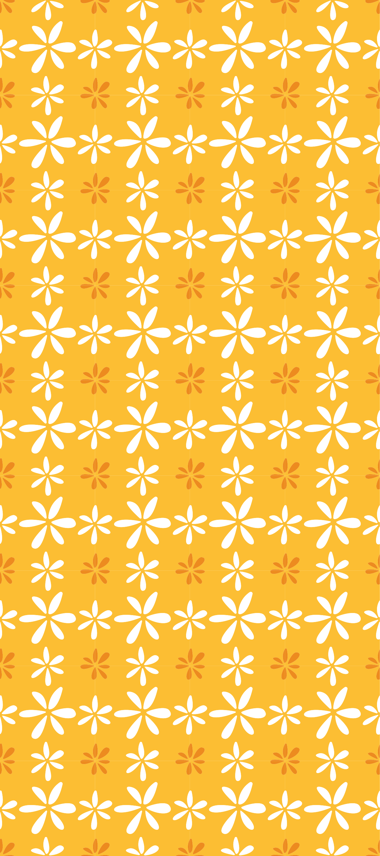 Tapete vinílico laranja flores brancas pequenas - TenStickers