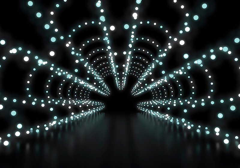 Tapete vinílico preto explosão de luz abstrata - TenStickers