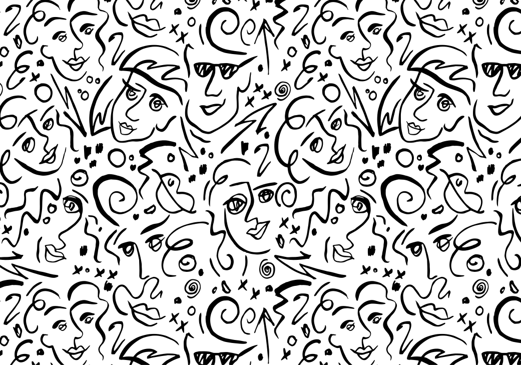 Tapete vinílico preto com arte de graffiti preto e branco - TenStickers